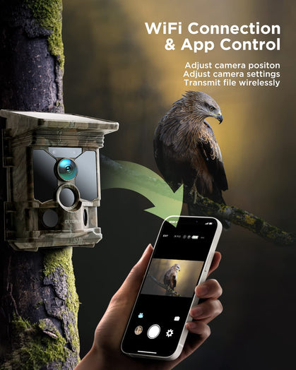 CY95 Full HD 4K 40MP Caméra de chasse Wi-Fi avec carte SD